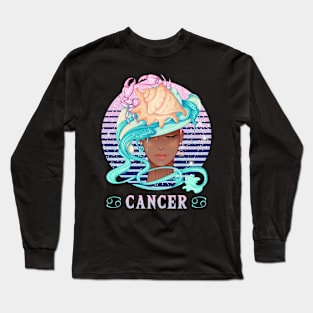 Retro Cancer Zodiac Long Sleeve T-Shirt